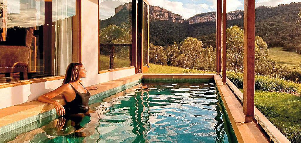 THIS IS THE HIGH LIFE: A Heritage Suite pool at Wolgan Valley. THIS IS THE HIGH LIFE: A Heritage Suite pool at Wolgan Valley.